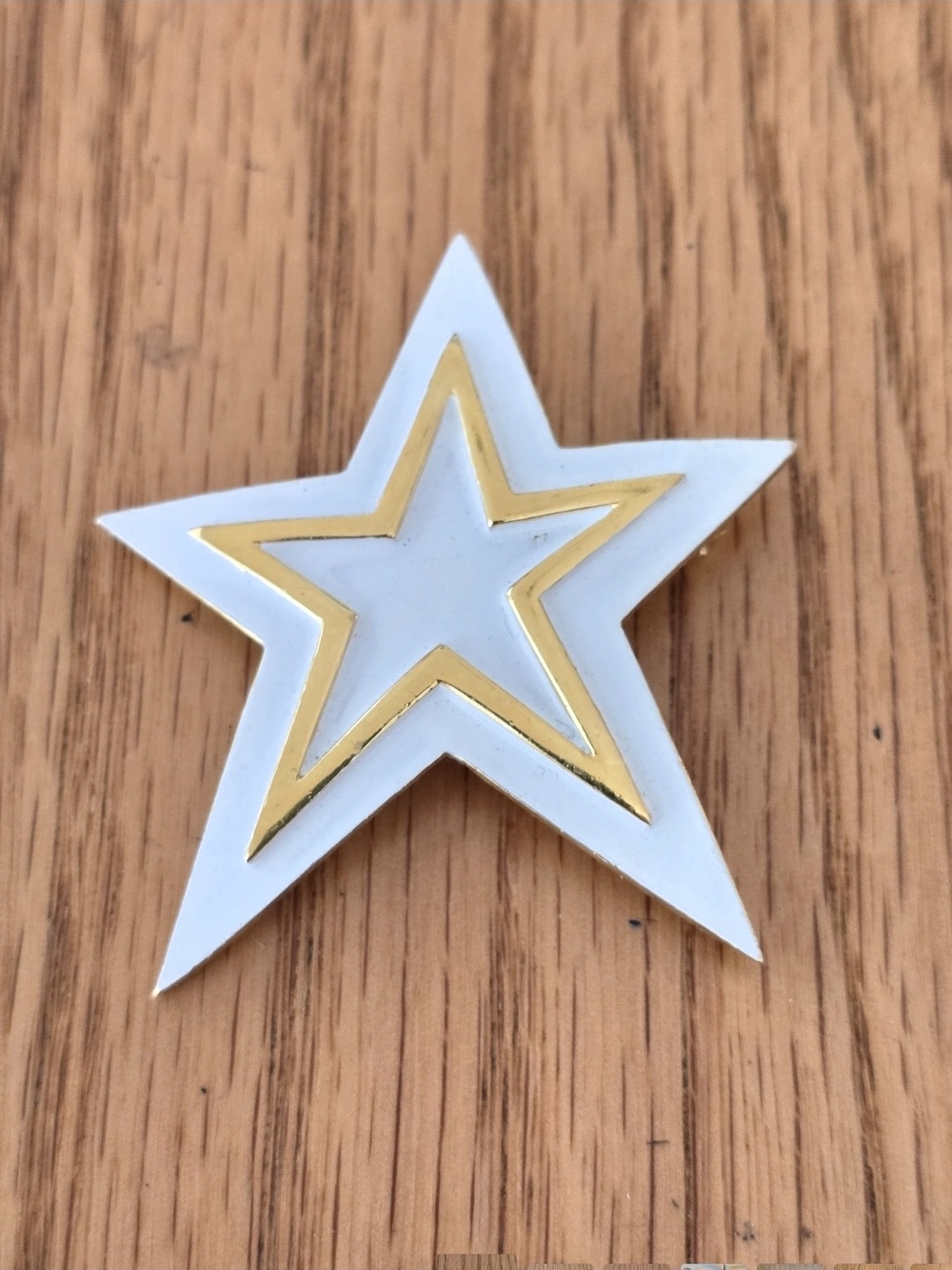 White and Gold Star Brooch - Women's Fashion Jewelry
